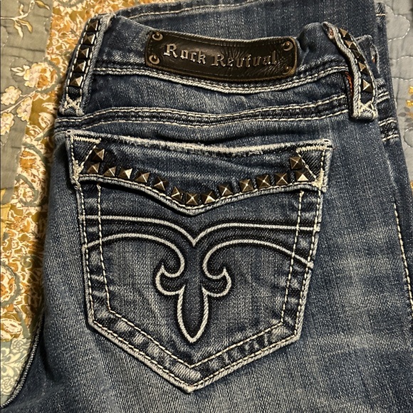 Rock Revival Denim - Rock Revival Women's Studded Blue Jeans